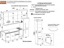 Дизайн проект маленькой прямой кухни