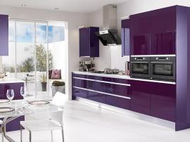 Кухня фиолетовая высокий глянец в стиле Хай Тек