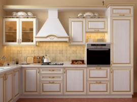 Белая классическая кухня МДФ эмаль с патиной №3