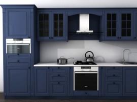 Индивидуальная красивая синяя кухня крашеная матовой эмалью №7