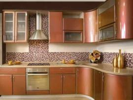Кухня с фасадами крашеными эмаль металлик 