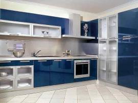 Синяя кухня в эмали