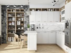 Аделия -кухонный гарнитур белый в скандинавском стиле
