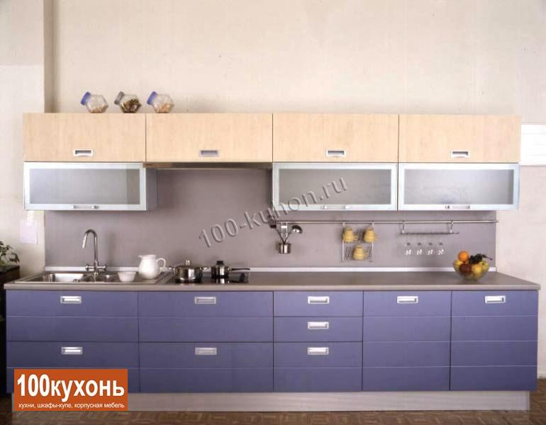 Прямая кухня из МДФ ПВХ ''Сиреневая'' на заказ