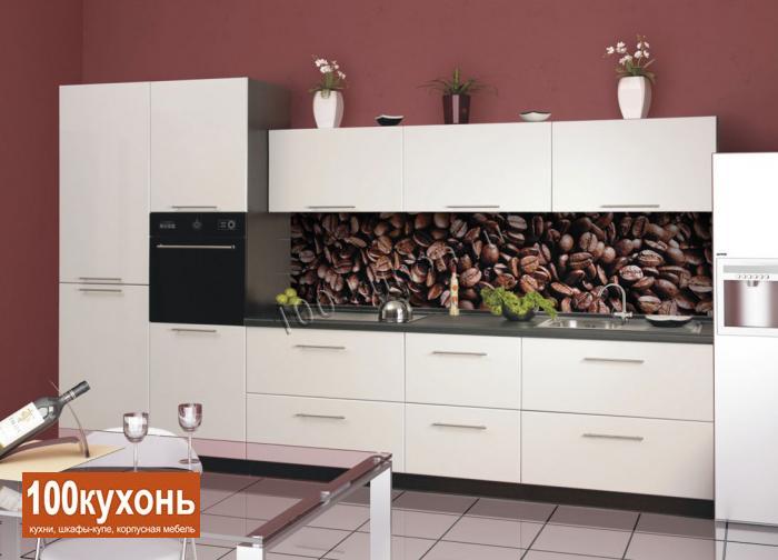 Красивая кухня МДФ пластик от производителя ''Белый кофе'' на заказ