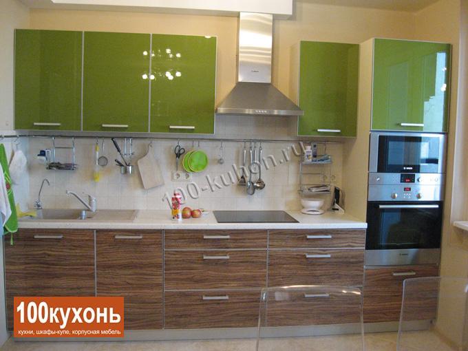 Модная кухня на заказ МДФ пластик акрил супер глянец ''Зелёная роща'' на заказ