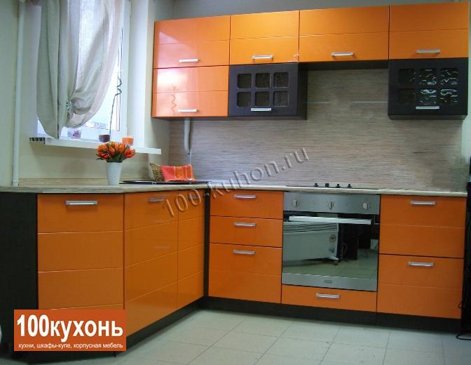 Кухня оранжевого цвета МДФ пленка