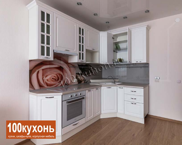 Маленькая угловая кухня МДФ пленка