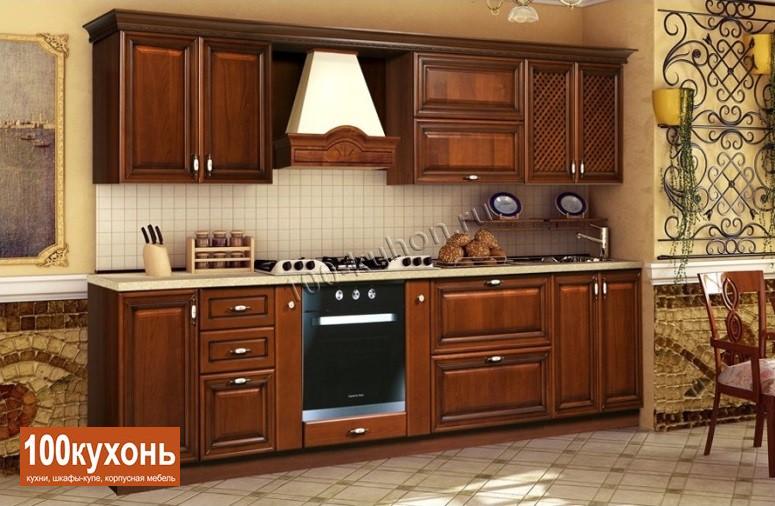 Прямая классическая кухня из массива Таткос