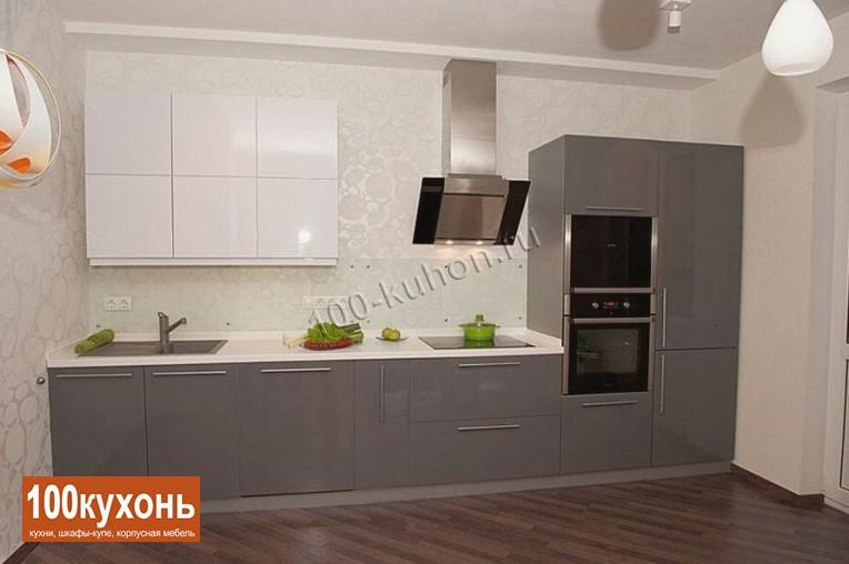 Кухня в эмали серая с белым