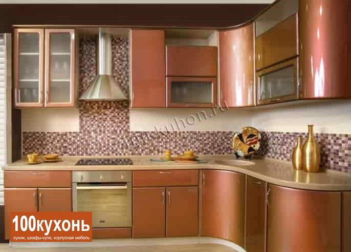 Кухня с фасадами крашеными эмаль металлик 