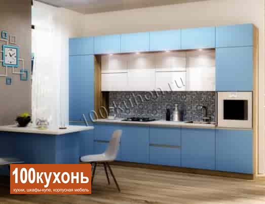 Голубая кухня в эмали 3 яруса