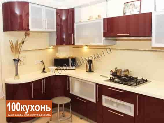 Кухня бордовая в эмали