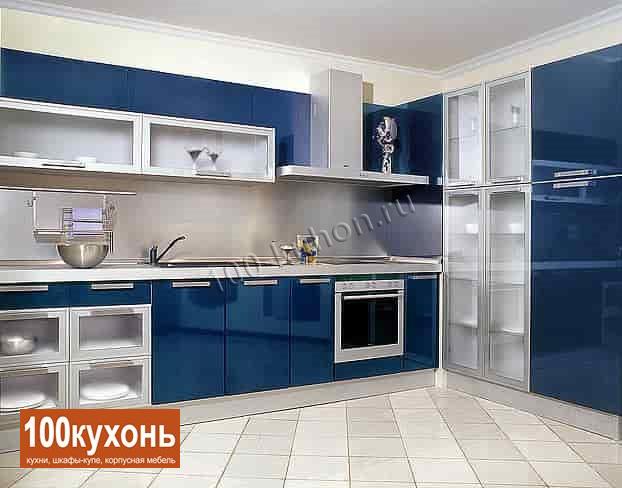 Синяя кухня в эмали