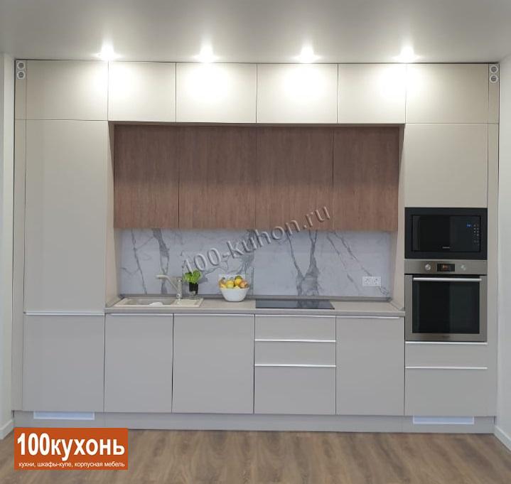 Великолепная кухня из матового пластика «Три яруса»
