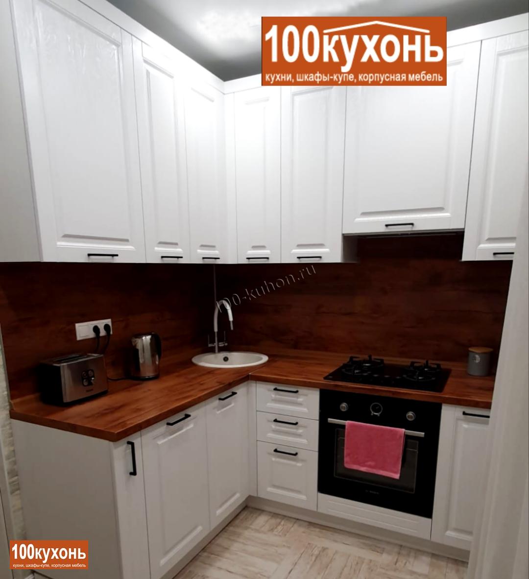 Белая угловая кухня на заказ