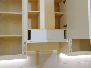 Мебель для кухни из массива подключение вытяжки
